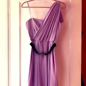 BCBG Asymmetrical Silk Lavender Cocktail Dress